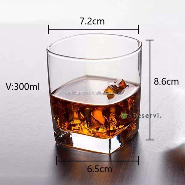 Set de 06 verres à Whisky carré de 300ml, de haute qualité