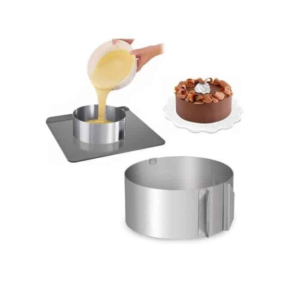 Moule à gâteau ajustable en inox réglable de 16 à 30 cm