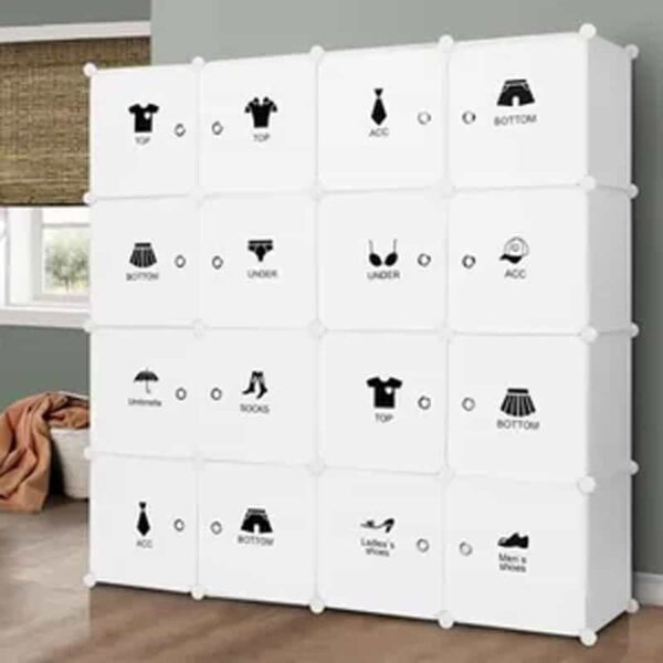 Armoire démontables en plastique 16 Cubes