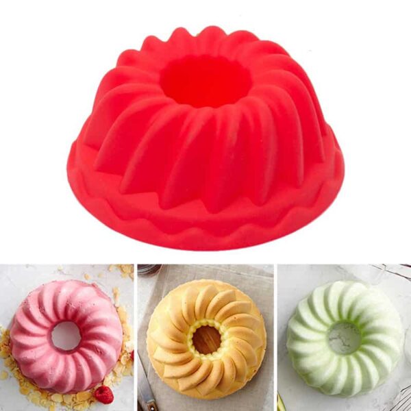 Moule à gâteau Bundt en silicone de qualité alimentaire en forme de spirale Moule Kouglof