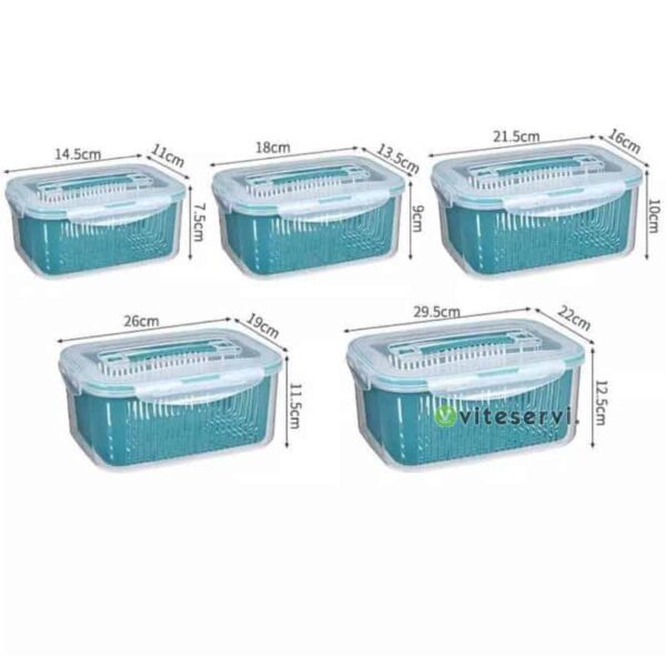 Lot de 5 plastiques de rangement pour réfrigérateur