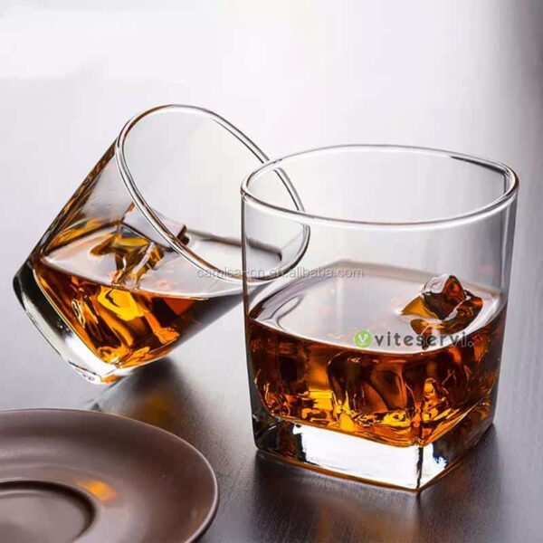 Set de 06 verres à Whisky carré de 300ml, de haute qualité