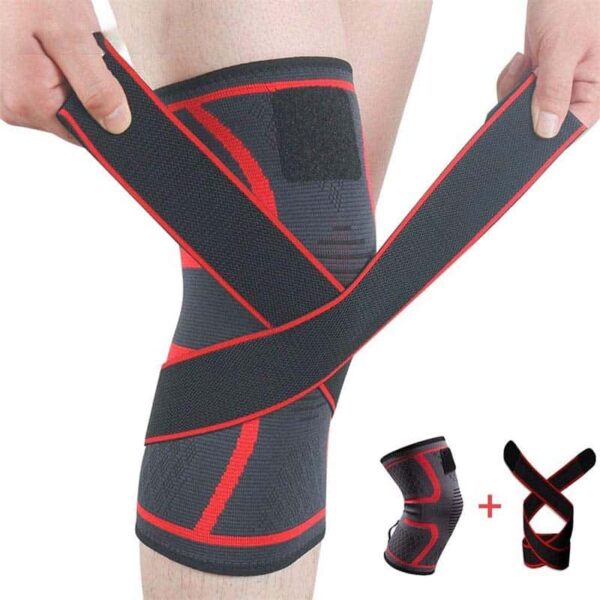 Attelle Genou Genouillères pressurisées à Double Usage Sangle Support de genouillère Amovible Soutien Fitness Course Protecteur ligamentaire