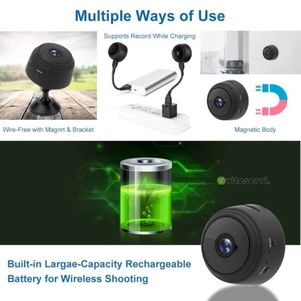 Mini-Caméra Wi-Fi De Sécurité App Surveillance Sans Fil 1080P Vision Nocturne