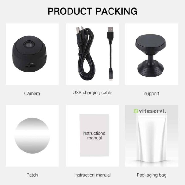 Mini-Caméra Wi-Fi De Sécurité App Surveillance Sans Fil 1080P Vision Nocturne