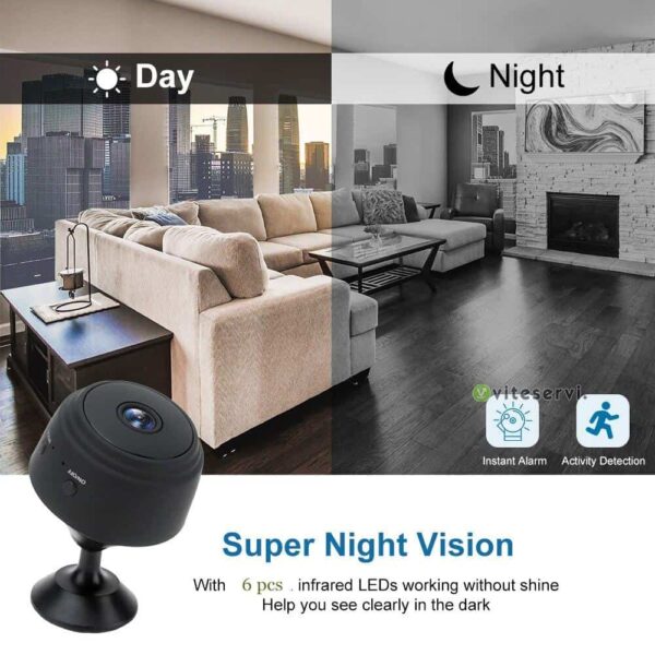 Mini-Caméra Wi-Fi De Sécurité App Surveillance Sans Fil 1080P Vision Nocturne