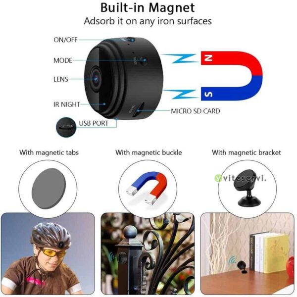 Mini-Caméra Wi-Fi De Sécurité App Surveillance Sans Fil 1080P Vision Nocturne