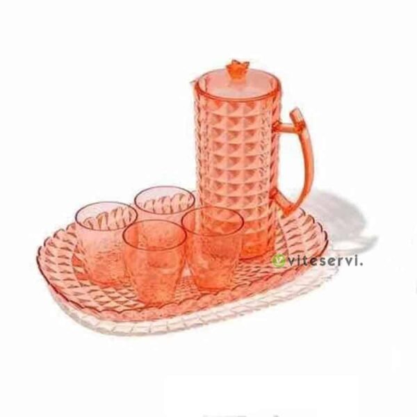 Ensemble de Carafe, plateau, plus 4 verres