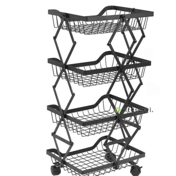 Étagère de rangement pliable multifonction à roulette