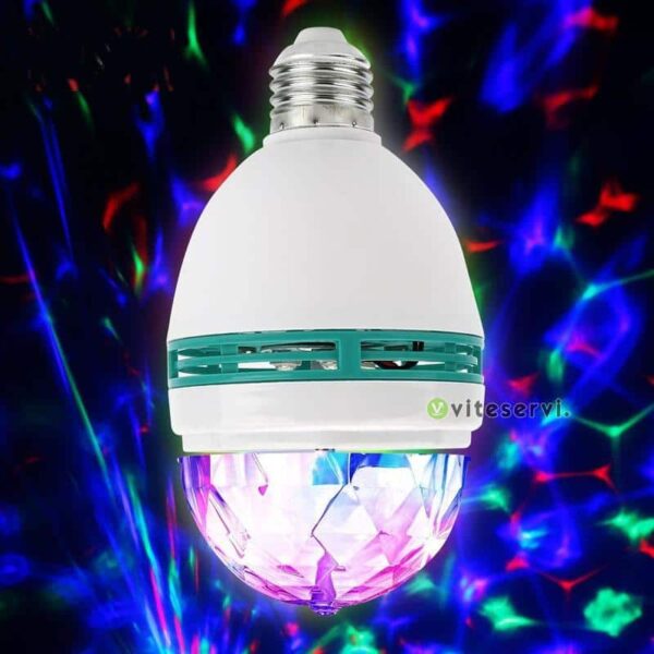 Ampoule rechargeable rotative à jeu de Lumière multicolore effet lumière de boîte de nuit