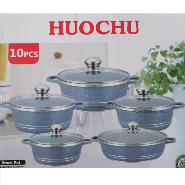 Série de 05 Casserole lourdes haute qualité HUOCHU