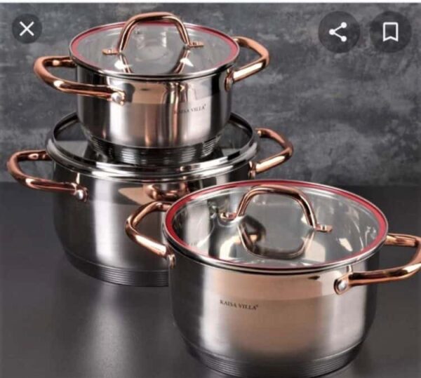 Série de 3 casseroles de qualité en acier