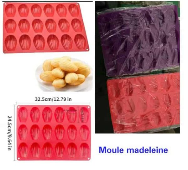 Moule Madeleine à 18 cavités 32,5x24,5cm