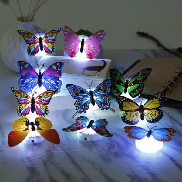 Papillons lumineux pour décoration nocturne chambre et salle de fêtes