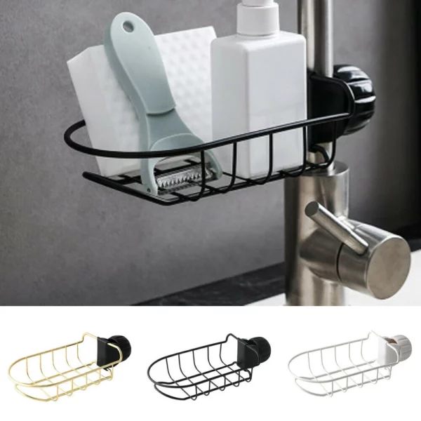 Porte Eponge pour Evier de Cuisine,Rangement Eponge Evier Cuisine en Acier Inoxydable Adhésif et Comptoir et lavabo