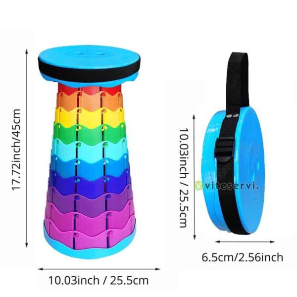 Tabouret pliable rétractable multicolore