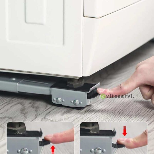 Support mobile réglable pour machine à laver, 2 pièces/ensemble, roulettes pour réfrigérateur et sèche-linge
