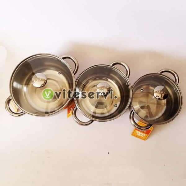 Série de 3 bols de services à couvercle en verre 6pcs