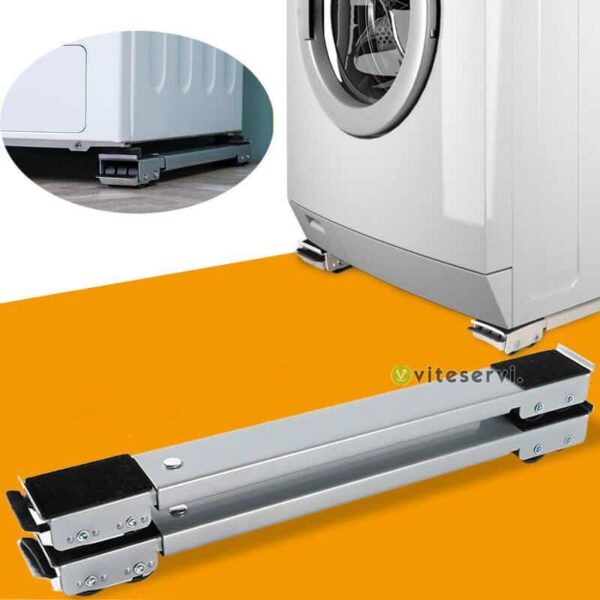 Support mobile réglable pour machine à laver, 2 pièces/ensemble, roulettes pour réfrigérateur et sèche-linge