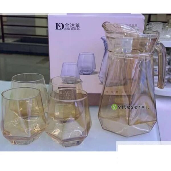 Ensemble de Carafe, plus 4 verres 5pcs