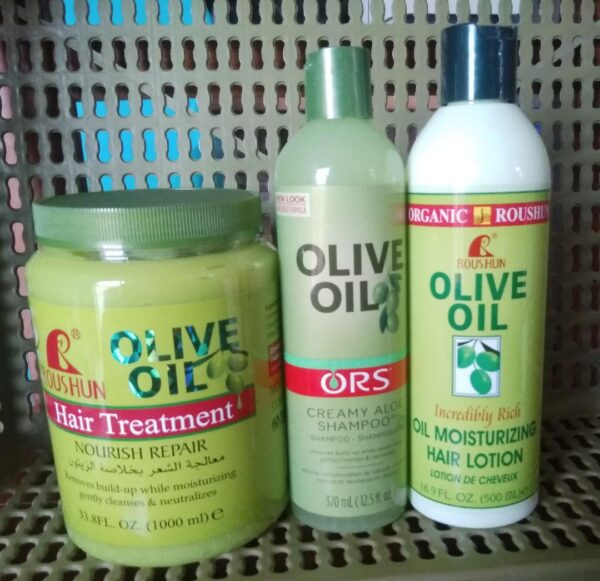 Olive oil cheveux naturels ou défrisé champooing, après champooing et mayonnaise démêlant