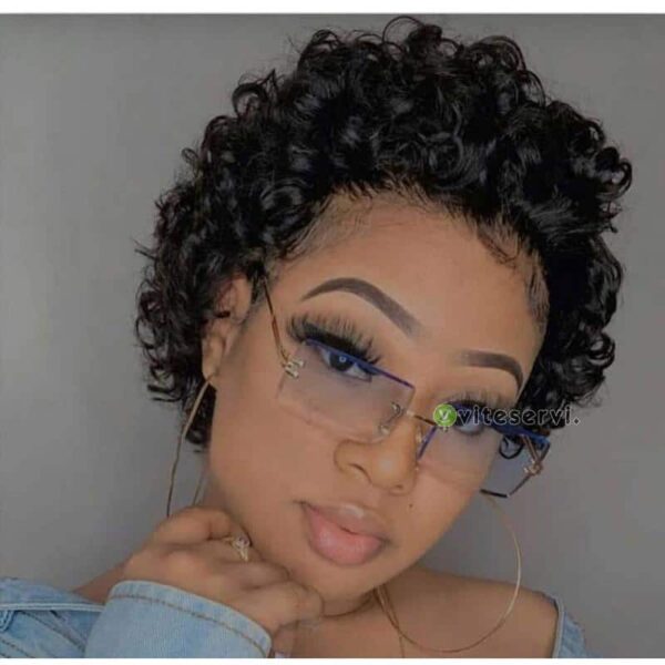 Perruque naturelle frontale wigs short curly