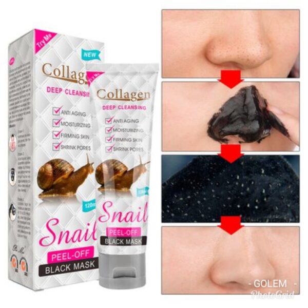 Black masque snail collagen contre les sébums acnés boutons tâches ride