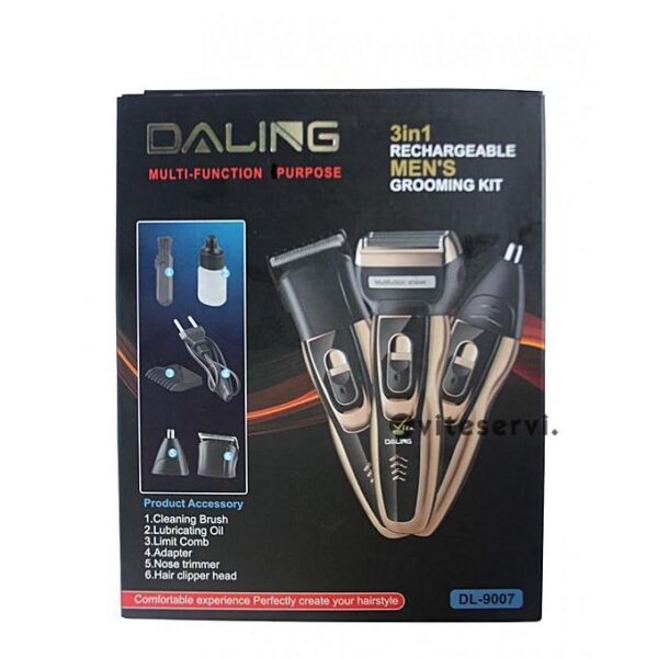 Tondeuse Chargeable Rasoir DALING-3en1 Autonomie 8heures