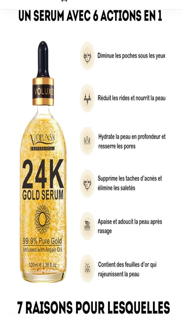 Sérum faciale 24k gold Dr Rachel au granulé contré le vieillissement,les rides, acné taches