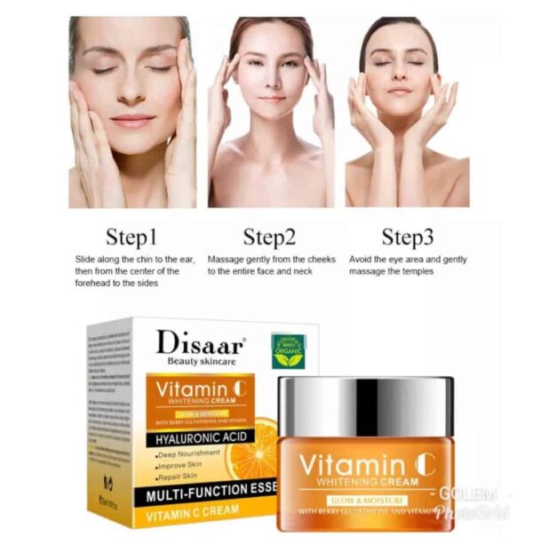 Crème de visage vitamine C éclaircissant contre acné,sébum, bouton, tâches et ride