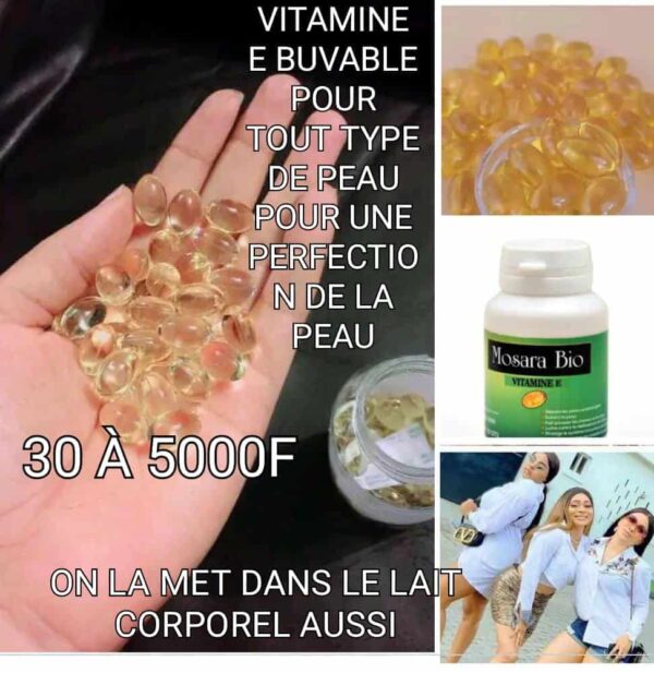 Vitamine E pour un traitement de la peau tout type de peau