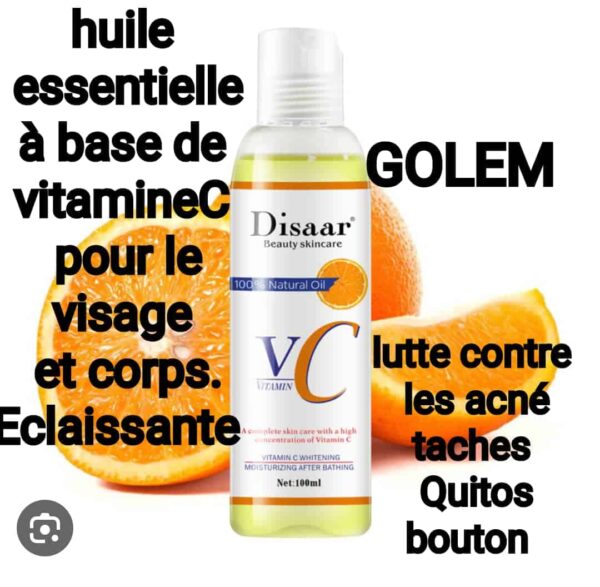 Vitamine C huile pour un visage et corps plus lisse et éclatant