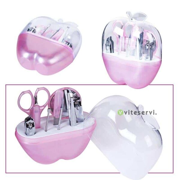 Ensemble de manicure en forme de pomme 9 outils de soin des ongles. Coupe-ongles en acier inoxydable