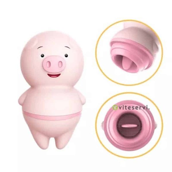 Vibromasseur clitoridien en forme de cochon, pour lécher le clitoris, 6 Modes, Portable, sans fil, adulte, Mini cochon, jouets sexuels pour femmes